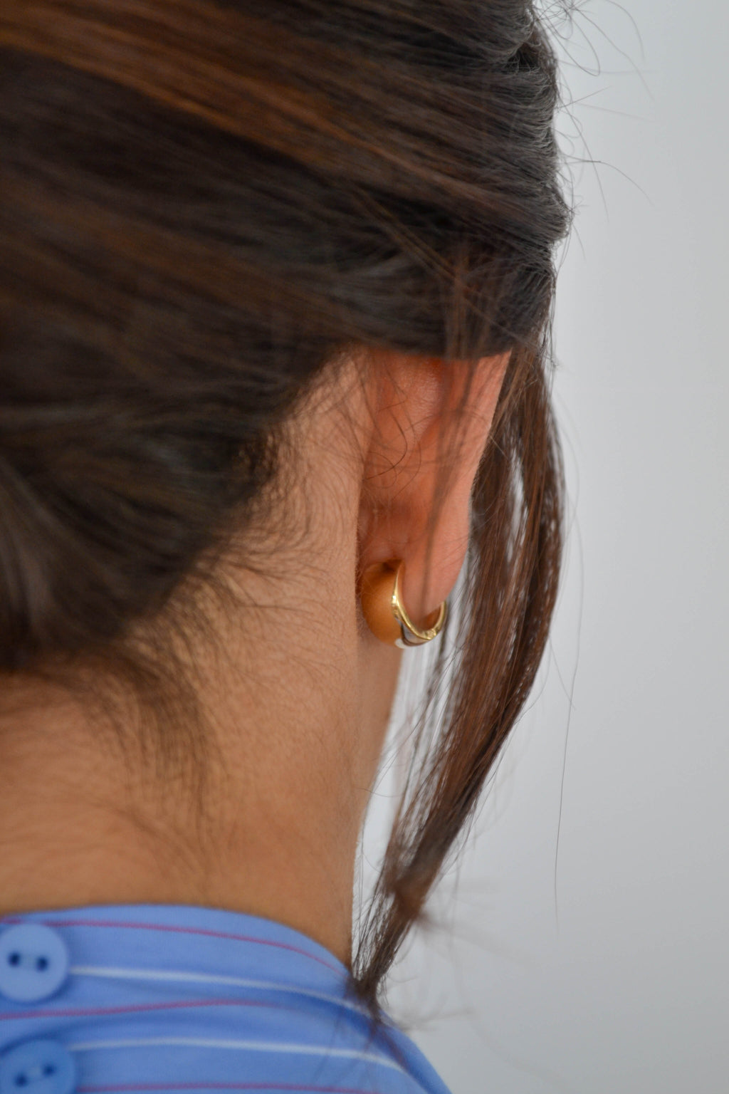 6K Gold Puffed Wide Huggies