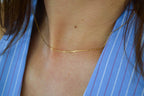6K Gold Fine Paperclip Necklace