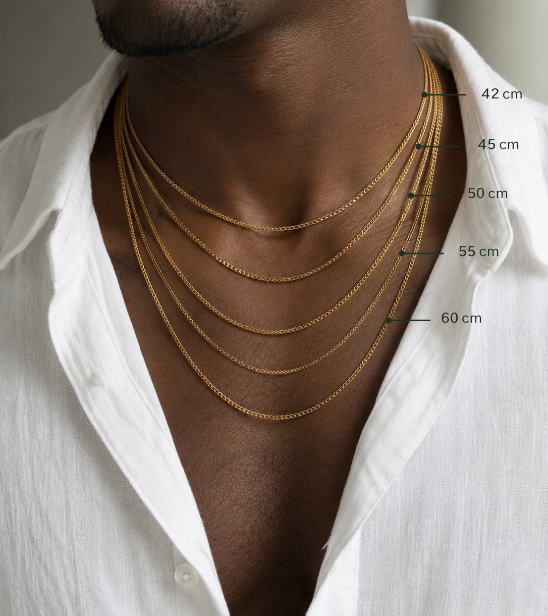 6K Gold Men's Square Franco Necklace