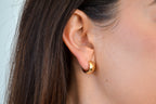6K Gold Puffed Wide Huggies