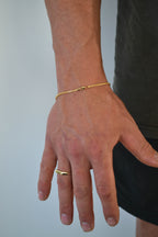 6k Gold Men's Slim Rectangle Signet Ring
