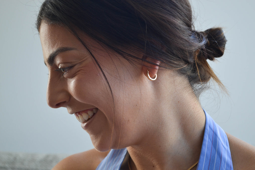 6K Gold Bold Square Hoops