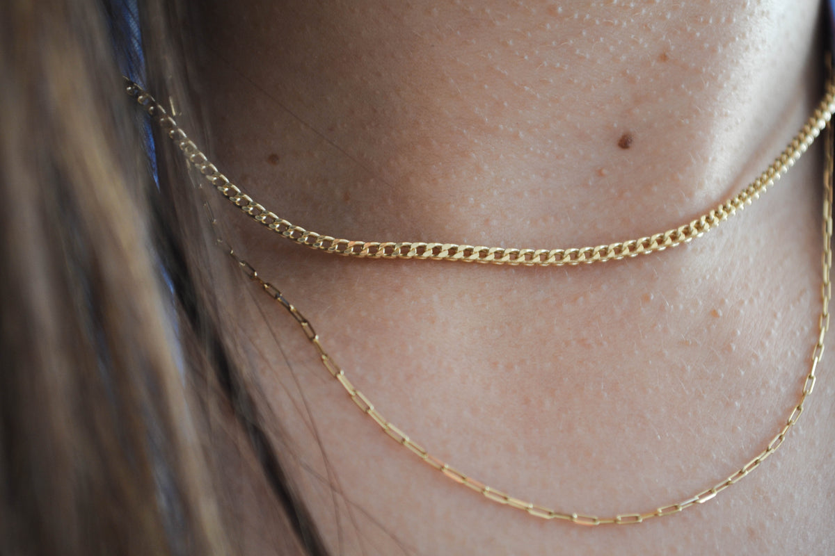 6K Gold Square Franco Necklace