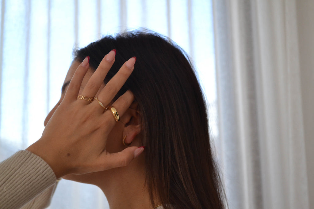 6K Gold Curved Bold Ring