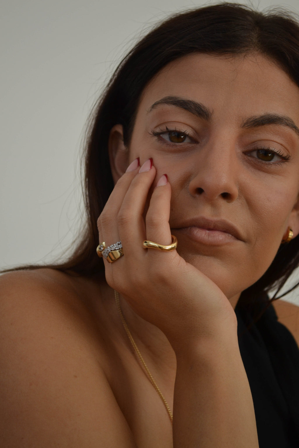 6K Gold Curved Bold Ring