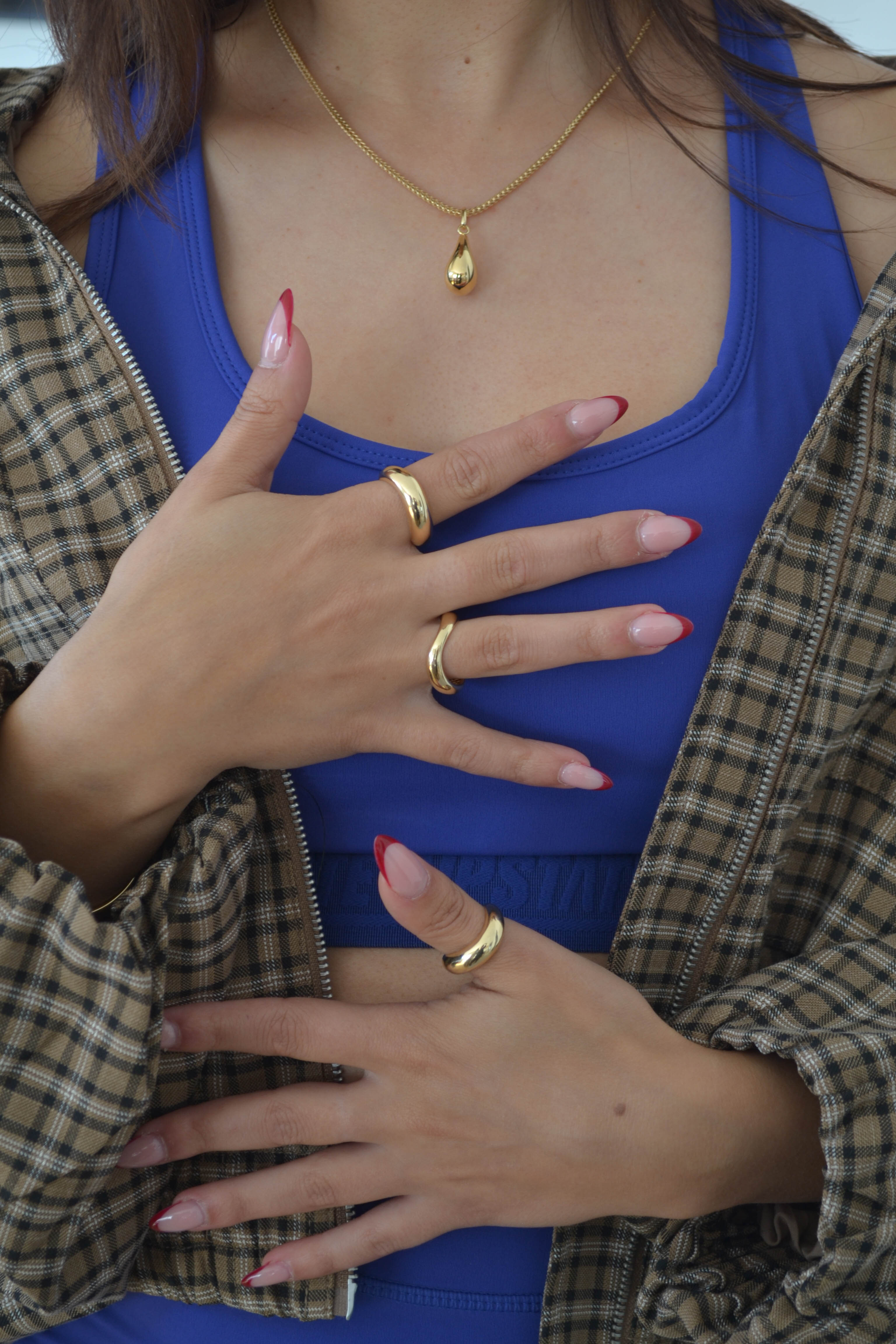 6K Gold Curved Bold Ring