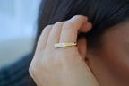 6k Gold Slim Rectangle Signet Ring