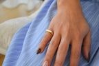 6k Gold Slim Rectangle Signet Ring