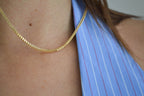 6K Gold Square Franco Necklace