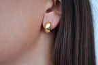 6K Gold Puffed Wide Huggies