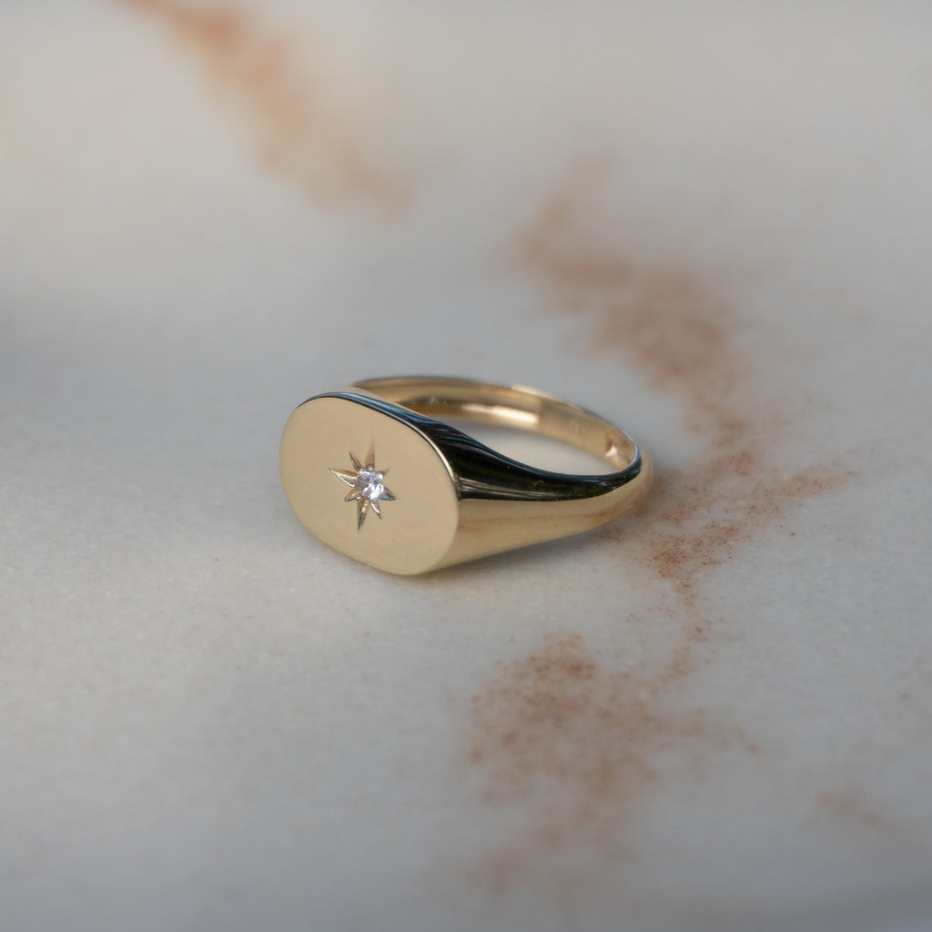 Star Set Signet Ring