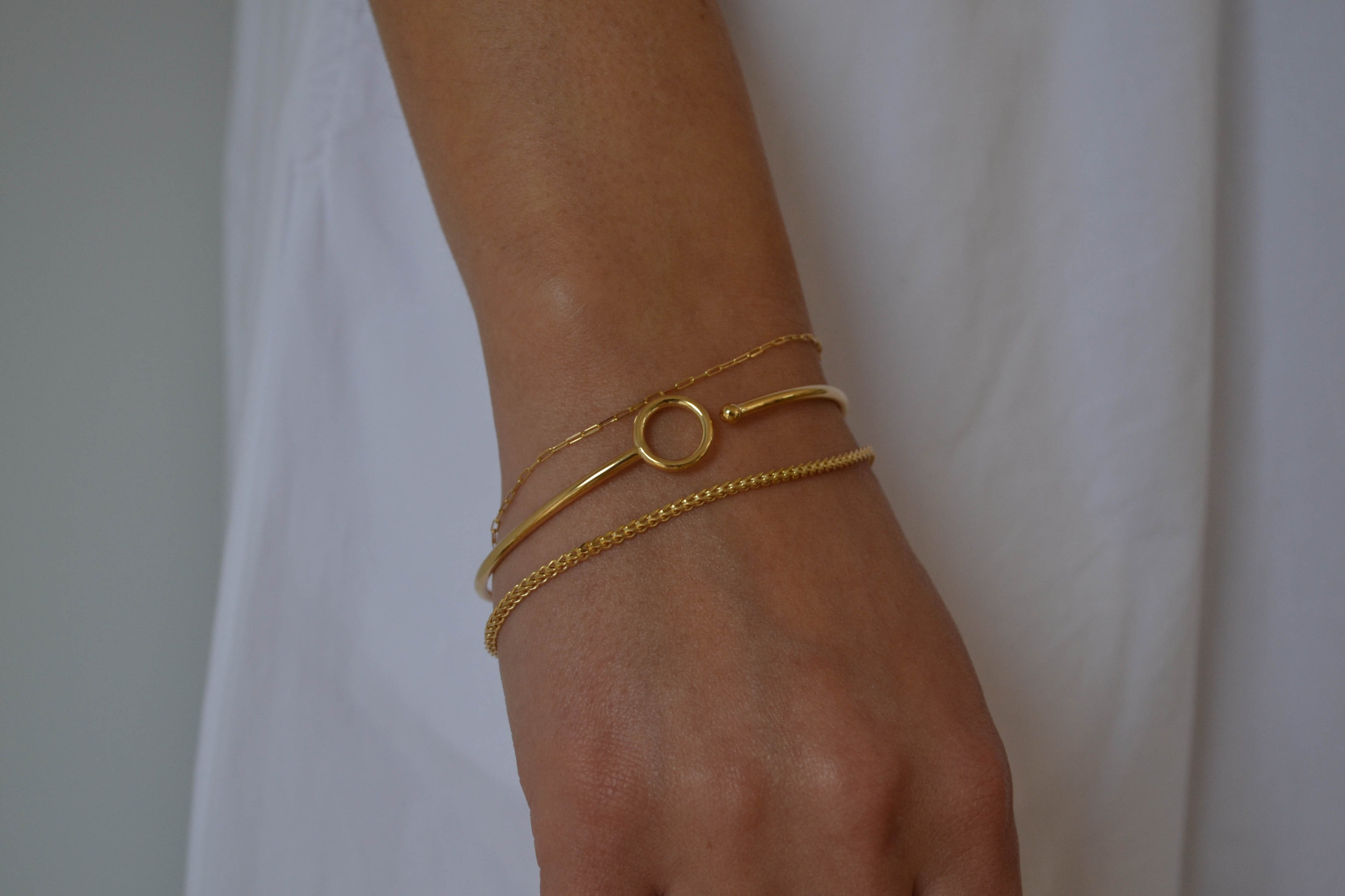 6K Gold Fine Paperclip Bracelet