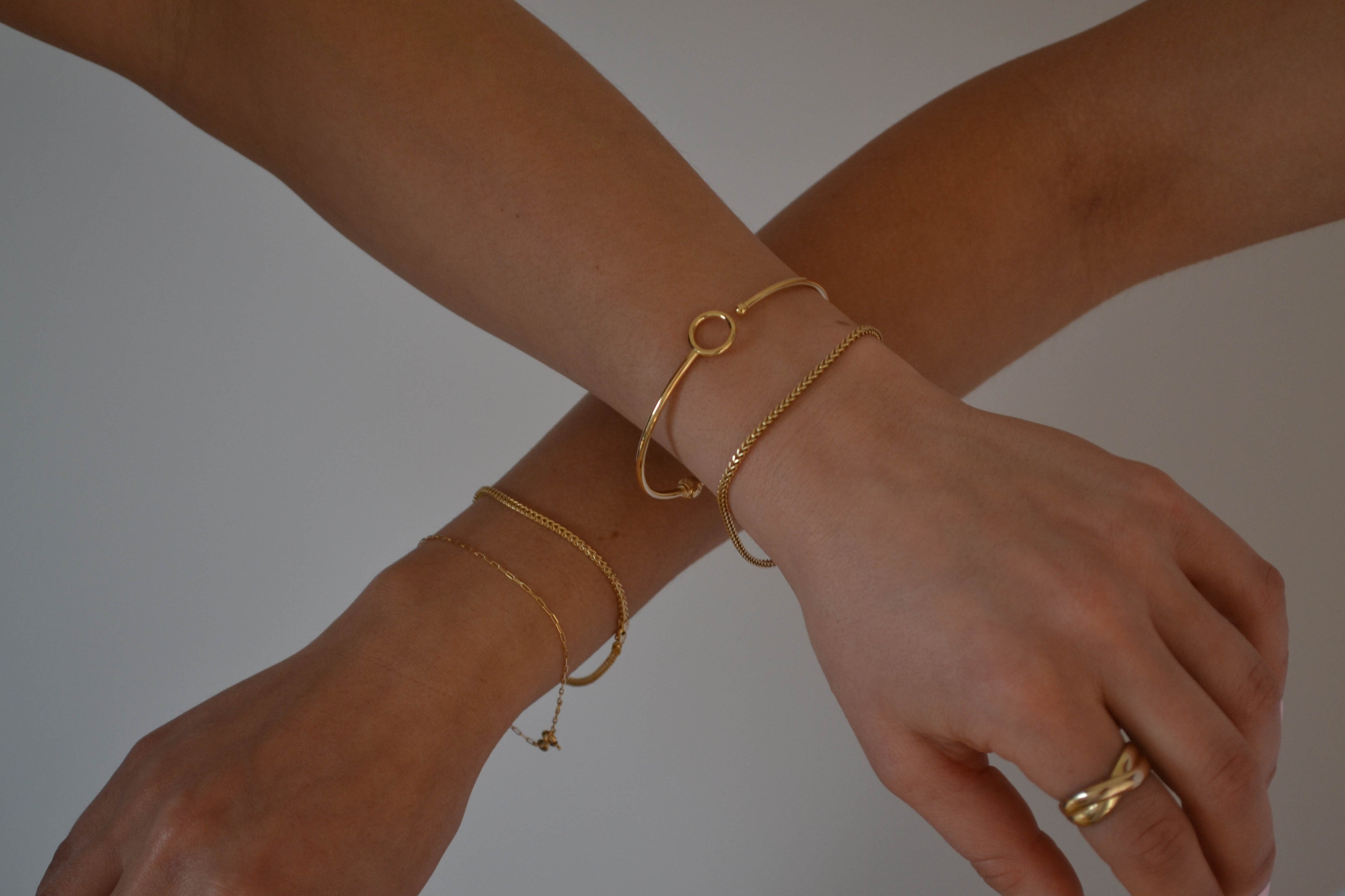 6K Gold Square Franco Bracelet