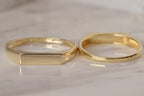 6k Gold Slim Rectangle Signet Ring