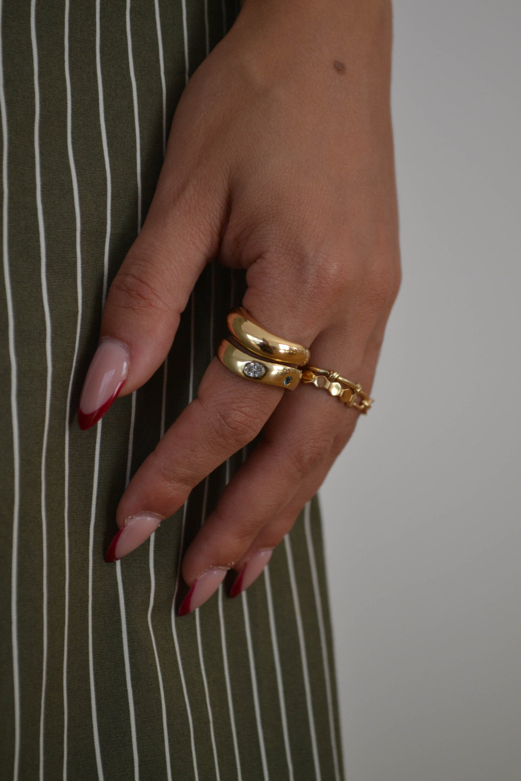6K Gold Diamond Stride Ring