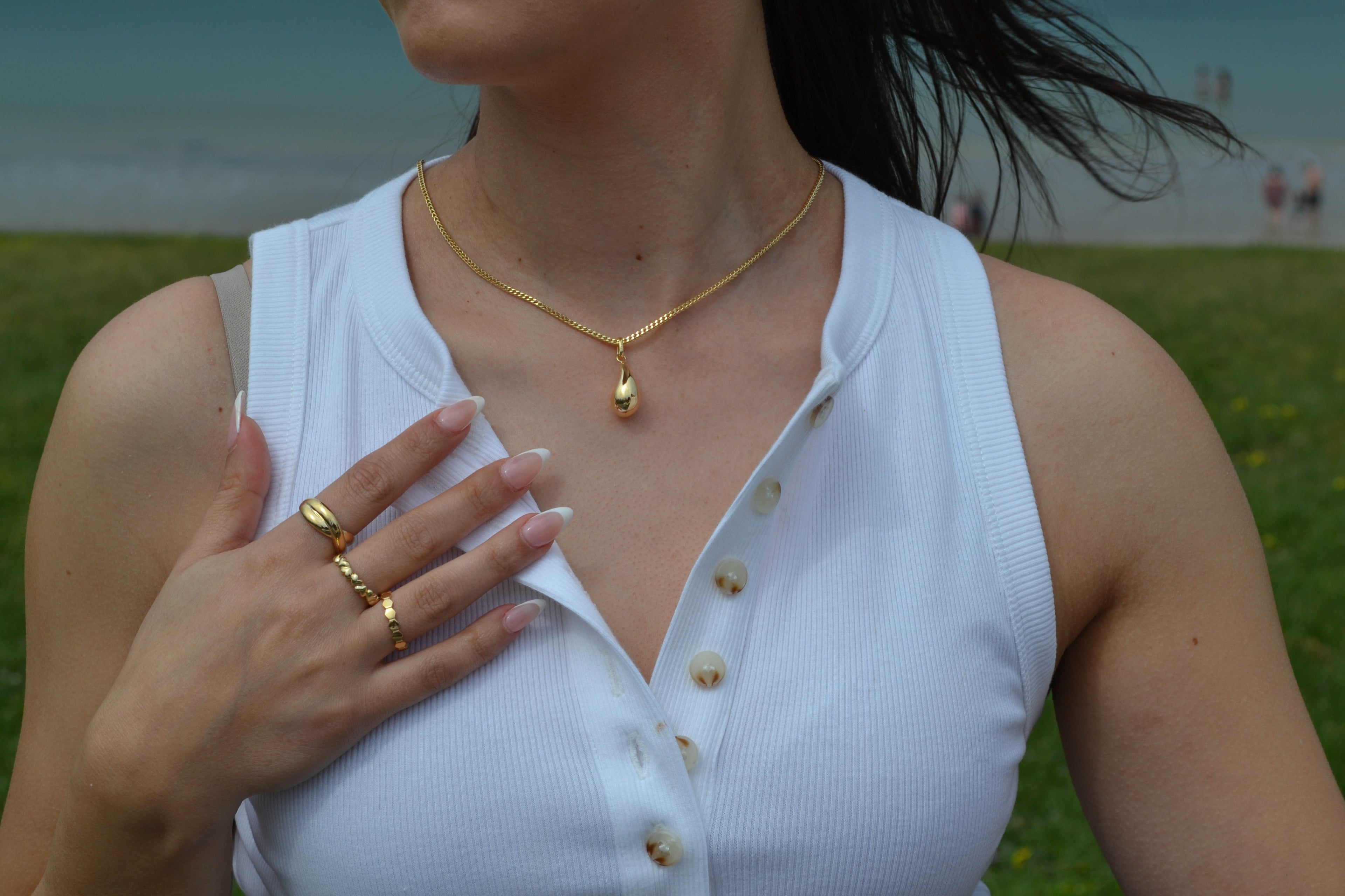 6K Gold Square Franco Necklace