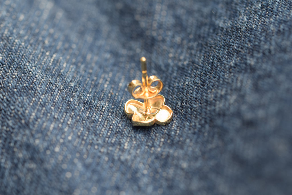 6K Gold Four-Leaf Clover Studs