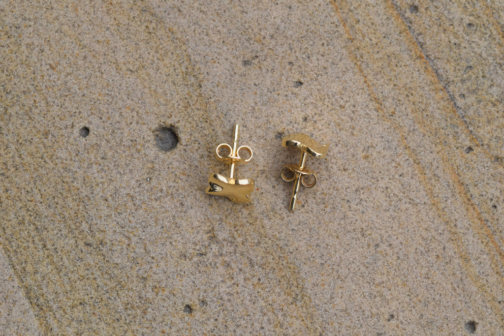 6K Gold Four-Leaf Clover Studs