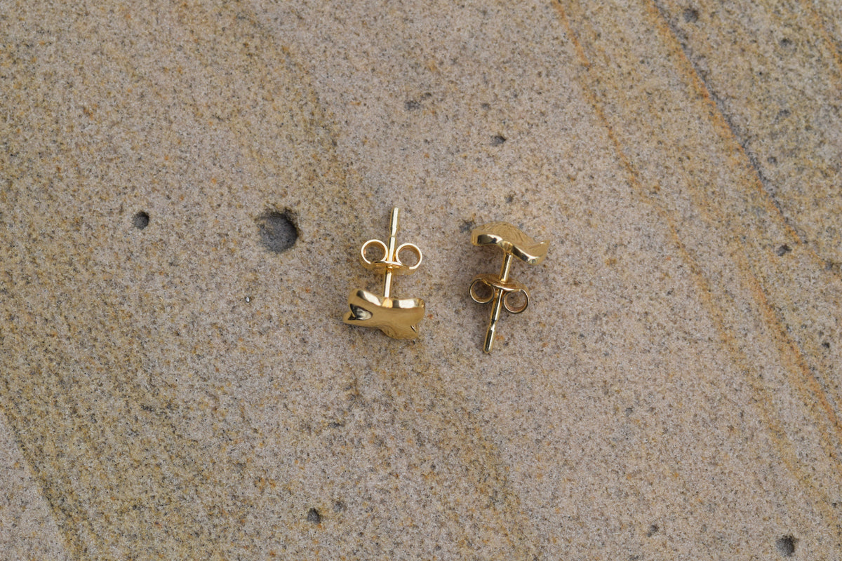 6K Gold Four-Leaf Clover Studs