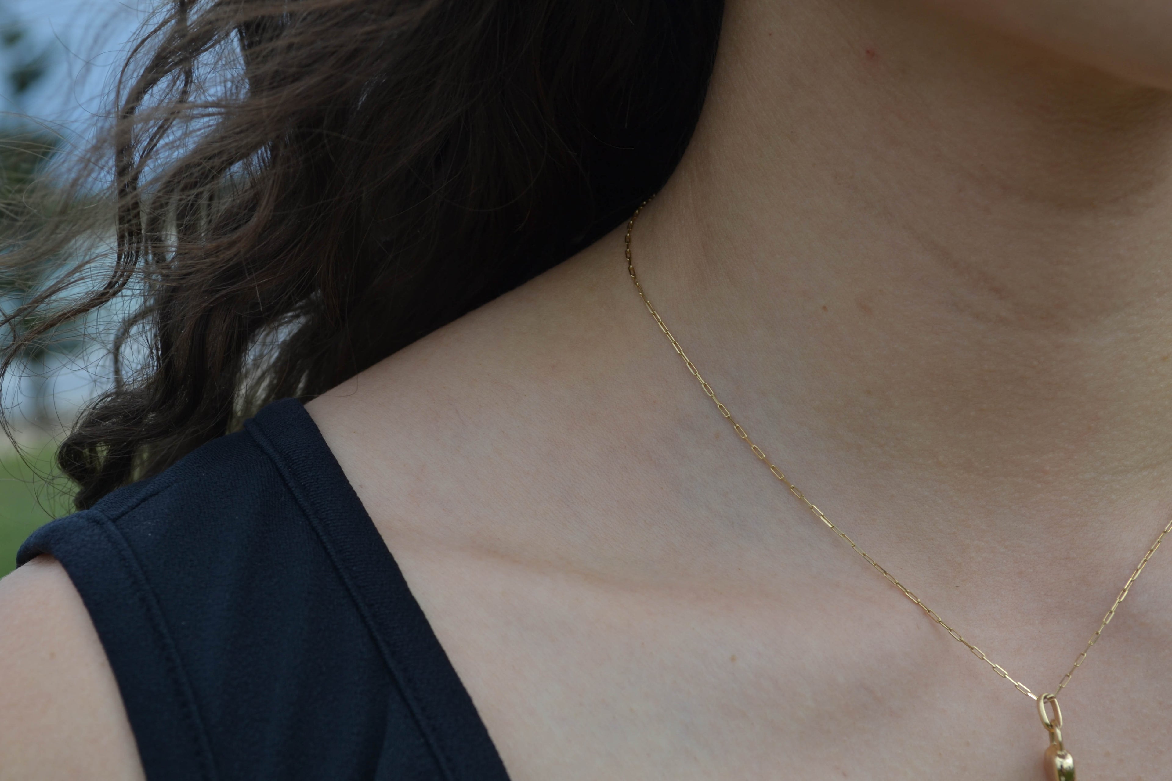 6K Gold Fine Paperclip Necklace