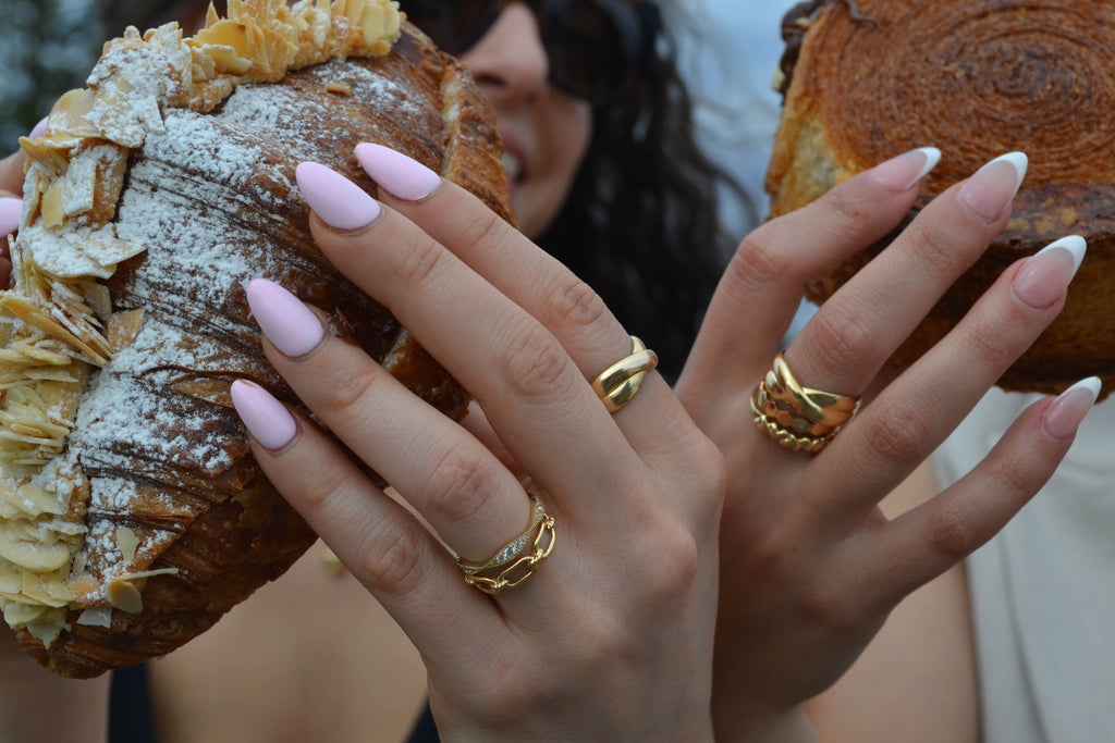 6K Gold Crossover Ring