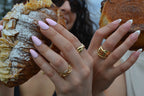 6K Gold Crossover Ring