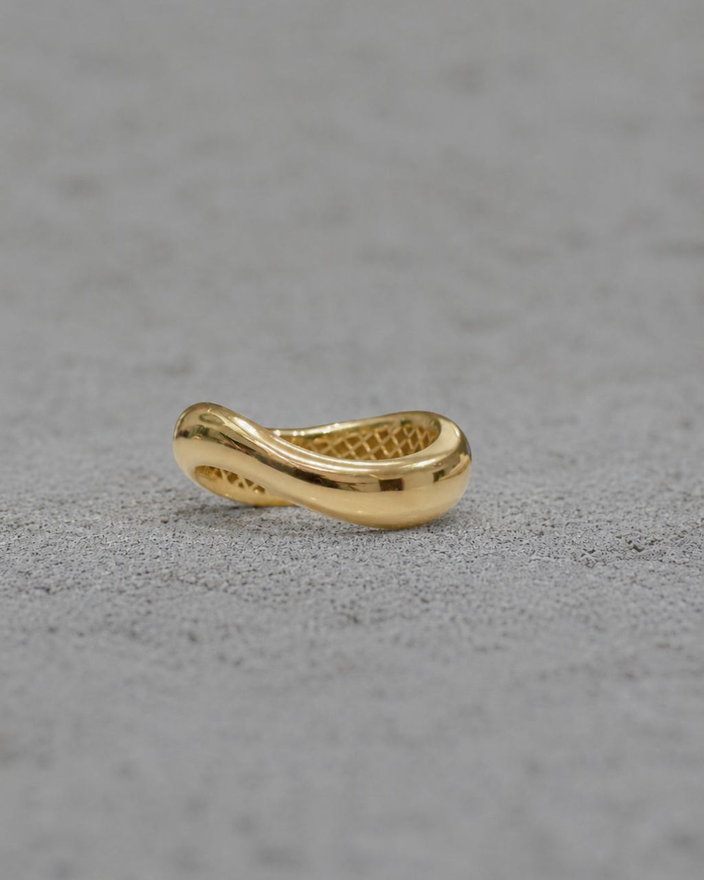 6K Gold Curved Bold Ring