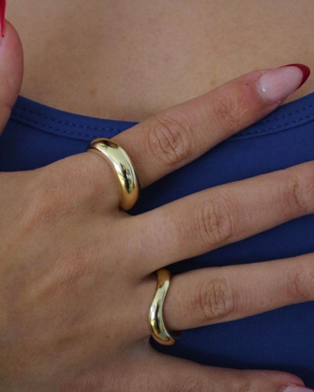 6K Gold Curved Bold Ring