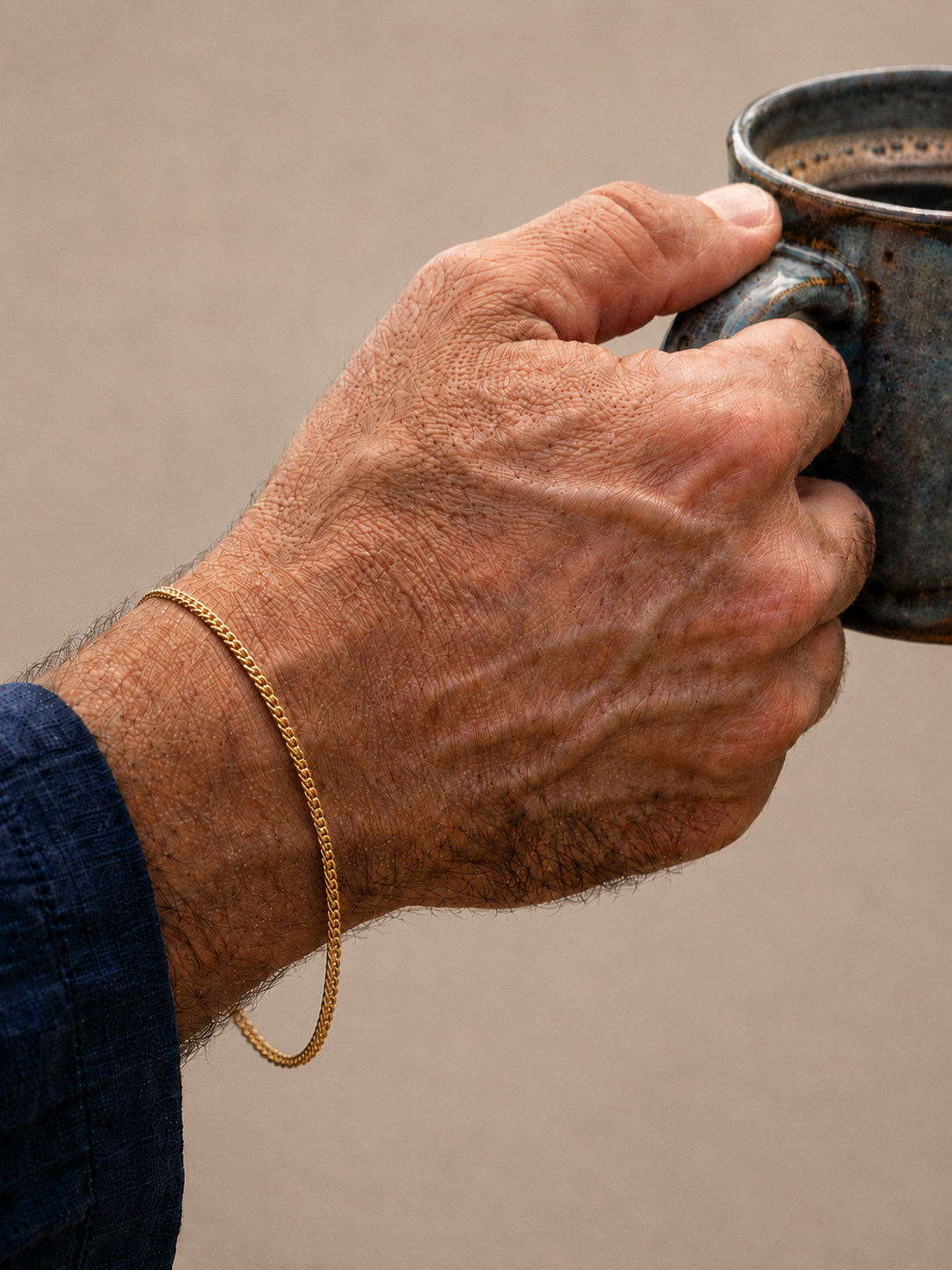 6K Gold Men's Square Franco Bracelet