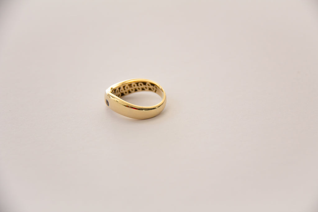 6K Gold Diamond Stride Ring