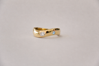 6K Gold Diamond Stride Ring