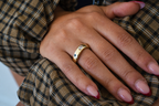 6K Gold Diamond Stride Ring