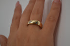 6K Gold Diamond Stride Ring